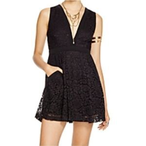 Free People Medium Lovely in Lace Black mini dress